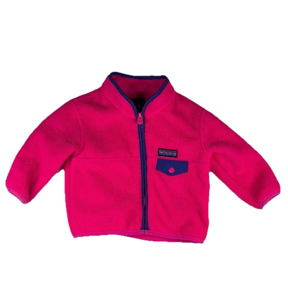 baby Gap Arctic Fleece Jacket Hot Pink Purple Full Zip Girls Size‎ 6-12 Months